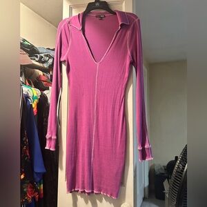 Fashion Nova Vibrant Purple Long Sleeve Dress